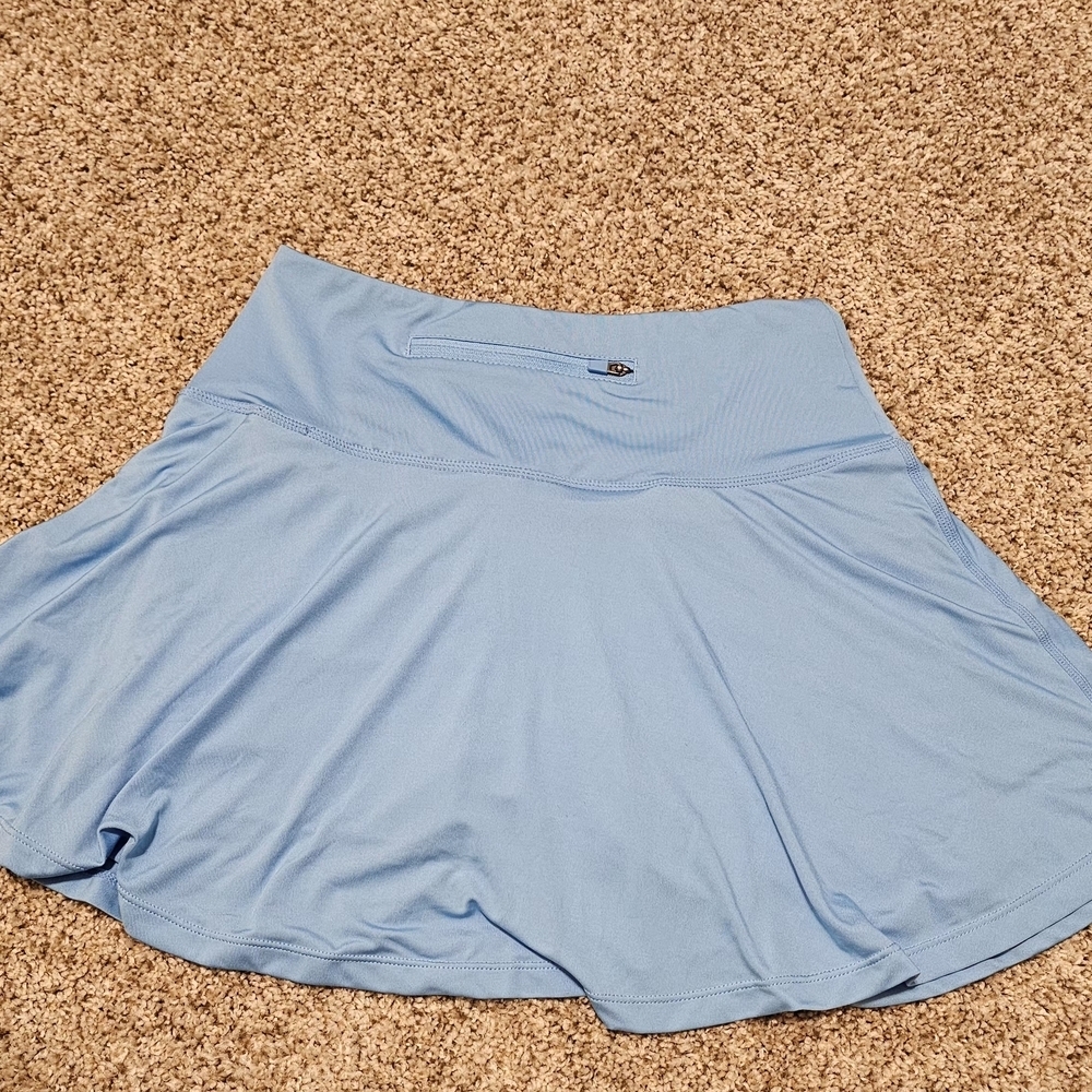 Light Blue Athletic Skort with Built-In Shorts - Picture 4 of 6